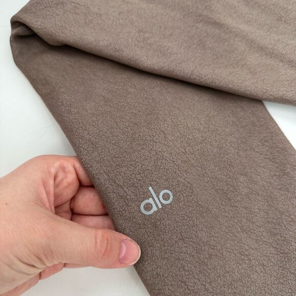 ALO Yoga Faux Leather Airbrush High Waist Legging Hot Coacoa Brown Sz Small - Picture 4 of 7